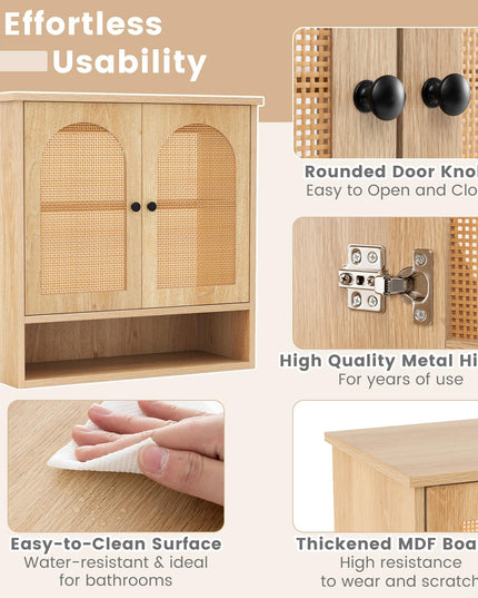 Giantex Rattan Bathroom Medicine Cabinet