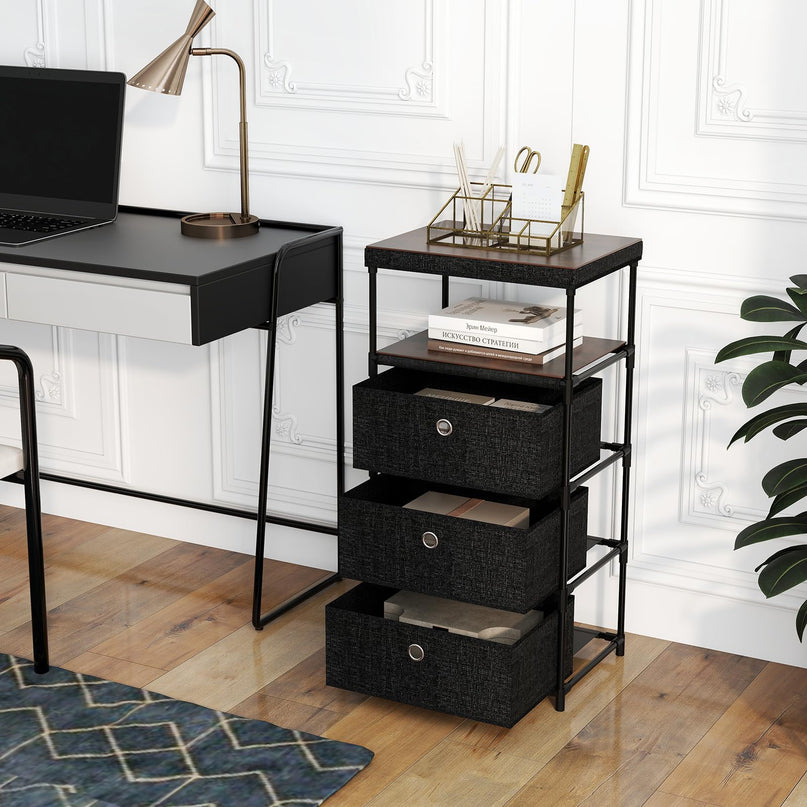 Giantex 3-Drawer Storage Cabinet Slim Storage Organizer