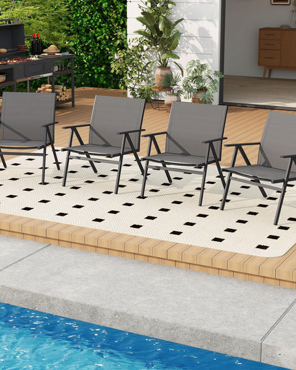 Giantex Patio Chairs Set of 2 w/Sturdy Metal Frame & Breathable Seat Back