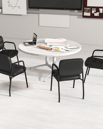 Giantex Waiting Room Chair Set - Upholstered Reception Chairs with Mixed PU Leather