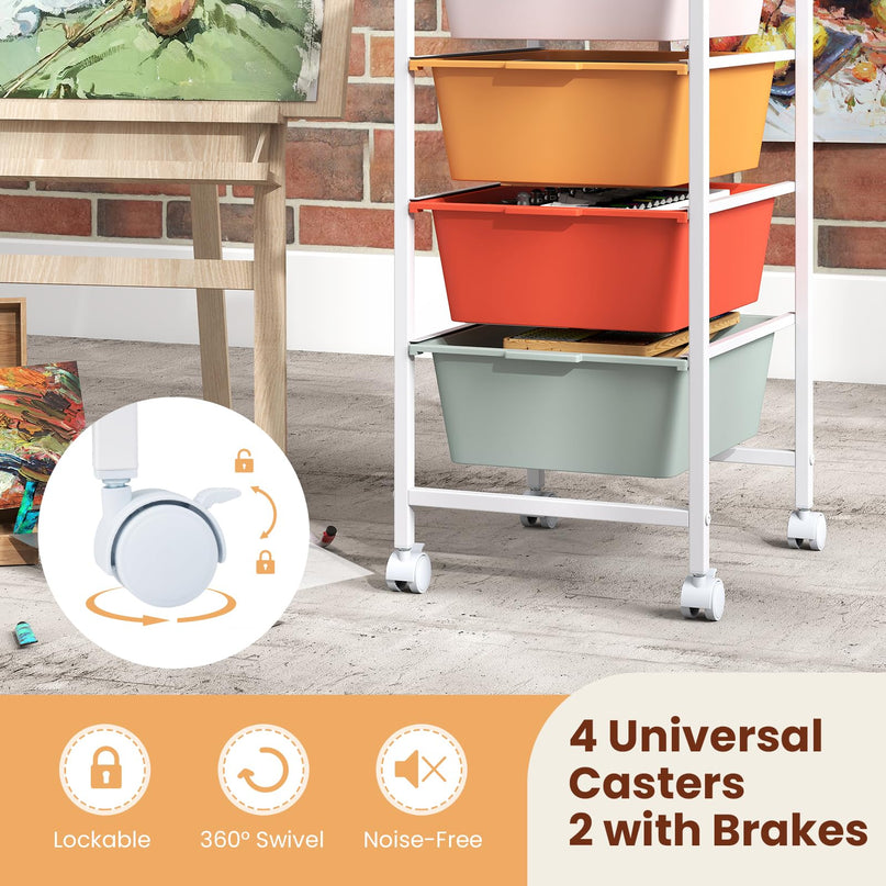 Giantex Rolling Storage Cart with 4 Drawers Utility Cart（28"H）