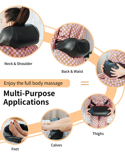 Giantex Shiatsu Neck Back and Shoulder Massager w/Heat, Deep Tissue 3D Kneading Massage Pillow for Back