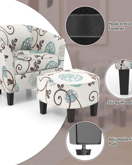 Giantex Small Accent Chair with Ottoman Set