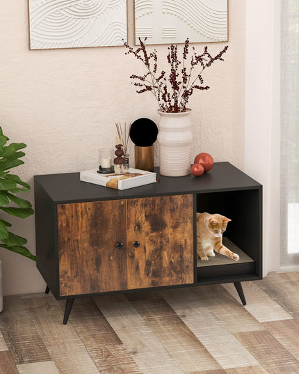 Giantex Cat Litter Box Enclosure, Hidden Cat Washroom Furniture