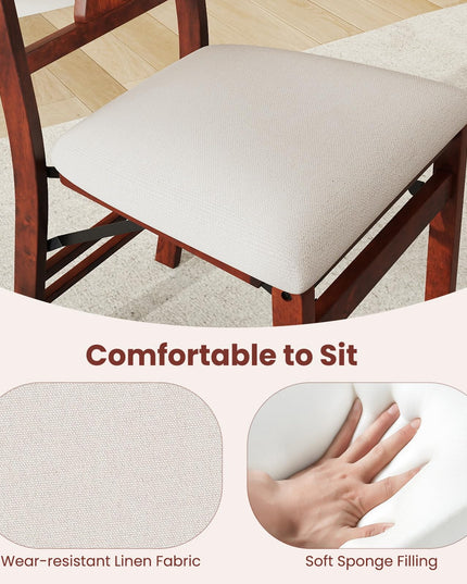 Giantex Folding Dining Chairs Set of 2/4 Upholstered Dining Chairs