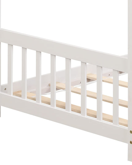 Giantex House Bed Twin, Solid Wood Kids House Bed with Roof