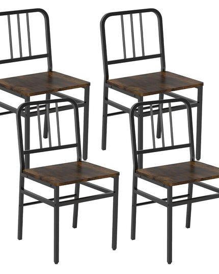 GIANTEX Metal Dining Chairs Set of 4 Industrial Kitchen Chairs