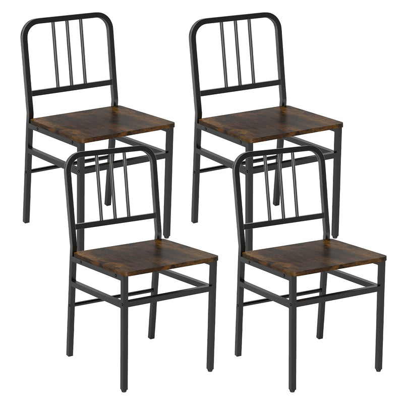 GIANTEX Metal Dining Chairs Set of 4 Industrial Kitchen Chairs