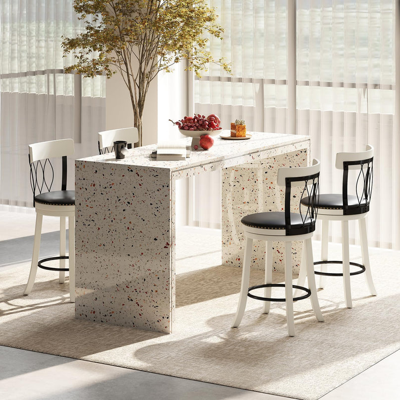 Giantex Bar Stools Set of 2/4 with Footrest for Kitchen Island & Pub