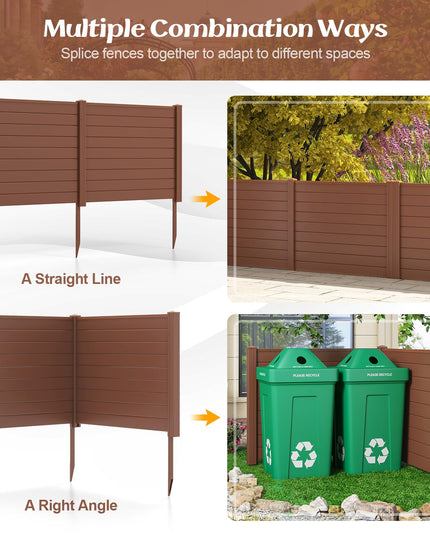Giantex Air Conditioner Fence 2/4 Panels - 48''W x 36''H Outdoor Privacy Screen Trash Can Enclosure with 3 Stakes