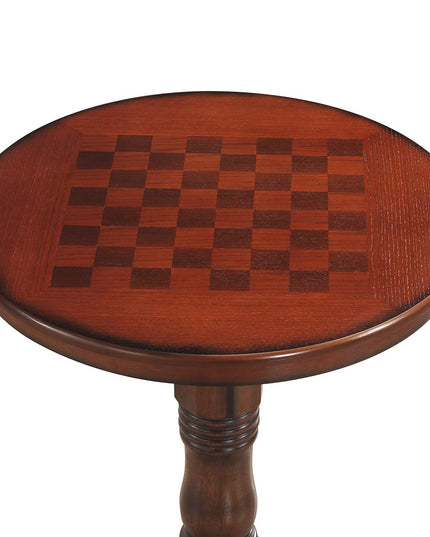 Giantex Table 30" D X 41.5" H Wooden Round Pub Pedestal Side Table W/Chessboard