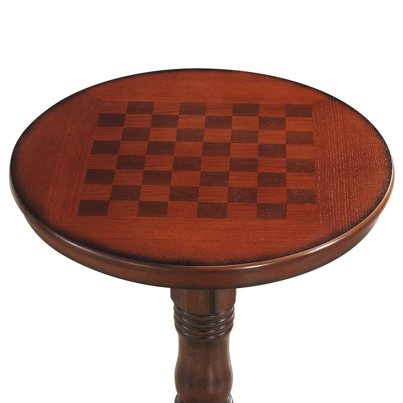Giantex Table 30" D X 41.5" H Wooden Round Pub Pedestal Side Table W/Chessboard