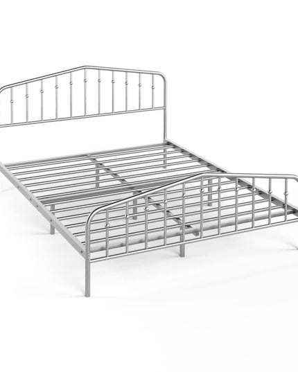 Metal Queen Bed Frame w/ Heavy Duty Steel Slat and 9-Leg Support