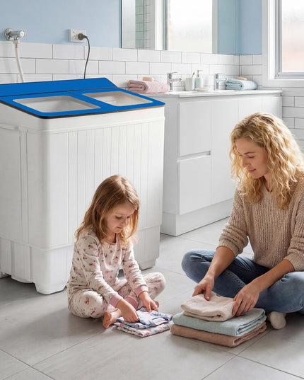 Giantex Portable Washing Machine 26LBS Twin Tub Mini Compact Laundry Washer