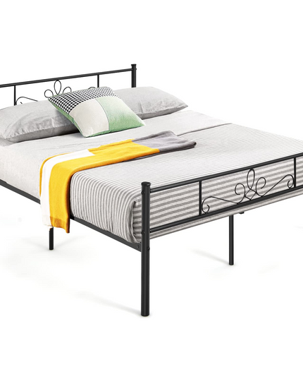 Mattress Foundation w/Heavy Duty Steel Slat Support, No Box Spring Needed