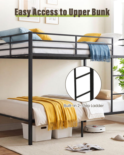 Giantex Metal Bunk Bed Full Over Full | Heavy-Duty Bunk Bed Frame with Full Length Safety Guardrail