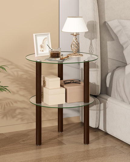 Giantex Round End Table for Living Room Bedroom Home Office
