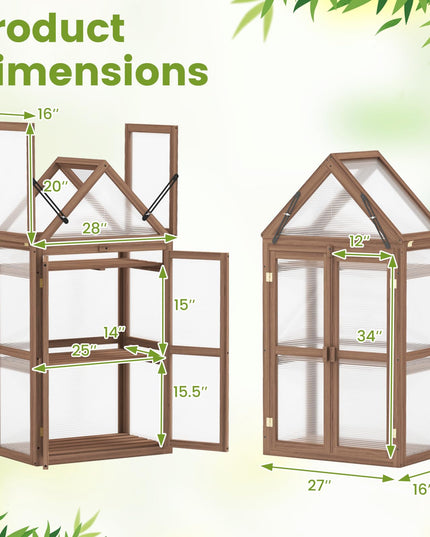 Giantex Garden Cold Frame  Mini Greenhouse Storage Shelves