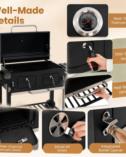 Giantex 752 sq.in Extra-Large BBQ Grill with Wheels