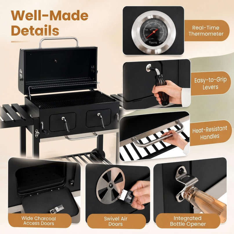 Giantex 752 sq.in Extra-Large BBQ Grill with Wheels
