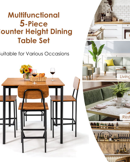 5-Piece Dining Table Set - Giantex