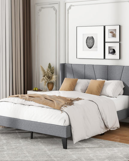 Giantex Bed Frame with Wingback Headboard
