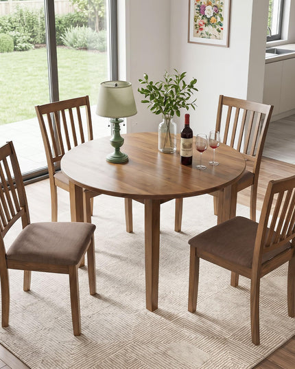 Giantex Wood Slat-Back Design Kitchen Chairs (2/4)
