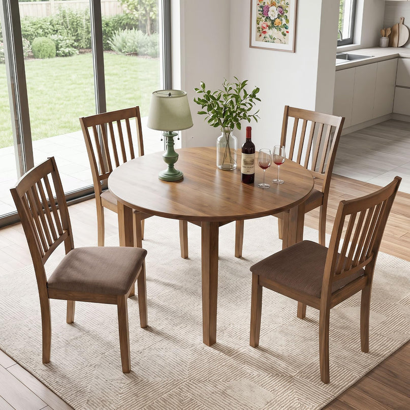 Giantex Wood Slat-Back Design Kitchen Chairs (2/4)