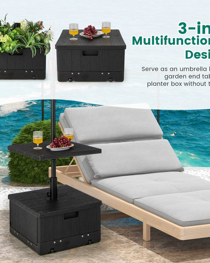 Giantex Outdoor Side Table with Umbrella Stand