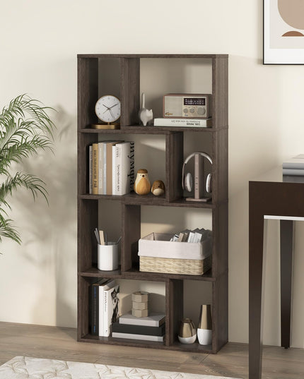Giantex 8-Cube Geometric Bookshelf Set of 1/2, 4-Tier High Bookcase, 48" Modern Storage Organizer