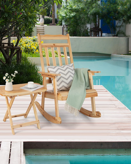 Giantex Outdoor Rocking Chairs Set - Front Rocking Chair