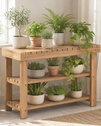 GIANTEX 3-Tier Wooden Shoe Rack Bench