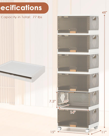 Giantex 6 Tier Stackable Storage Bins with Lids