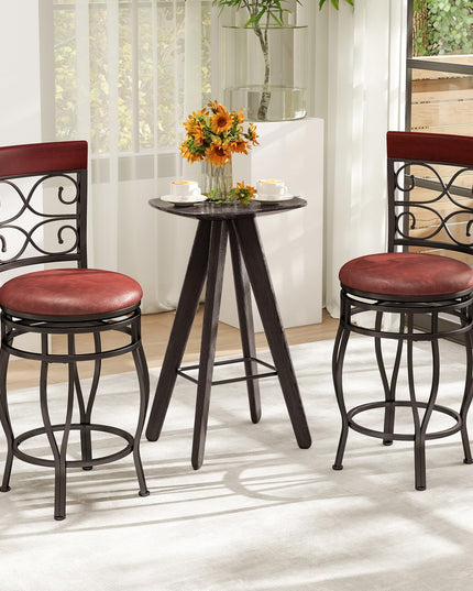 Giantex 26" Swivel Bar Stools with Upholstered PU Leather Seat & Footrest