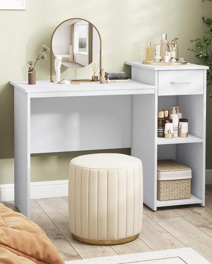 Giantex Computer Desk with Storage, Modern PC Laptop Table with Printer Shelf