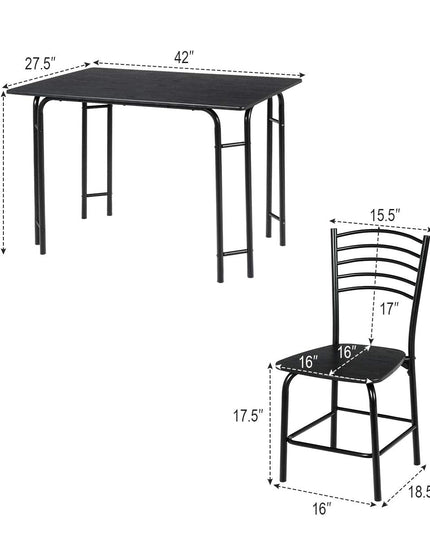 Giantex 5 PCS Dining Table Set 4 Person Modern Kitchen Table and 4 Chairs