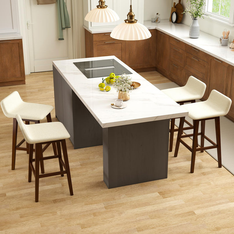 Giantex 29" Bar Stools Set of 2/4 with Low Back for Kitchen Island