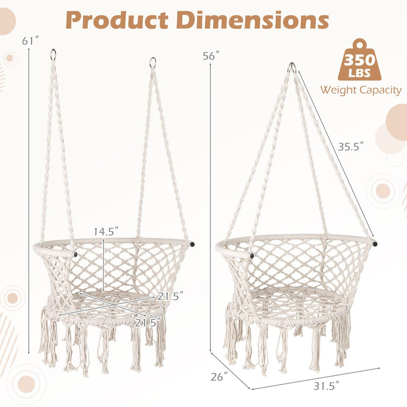 Giantex Hammock Chair | Macrame Swing Chair with Tassels