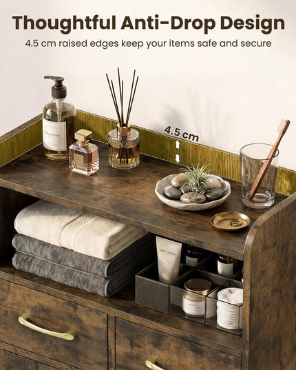 Giantex Bathroom Storage Cabinet | Freestanding Floor Cabinet with 2 Drawers and 2 Doors