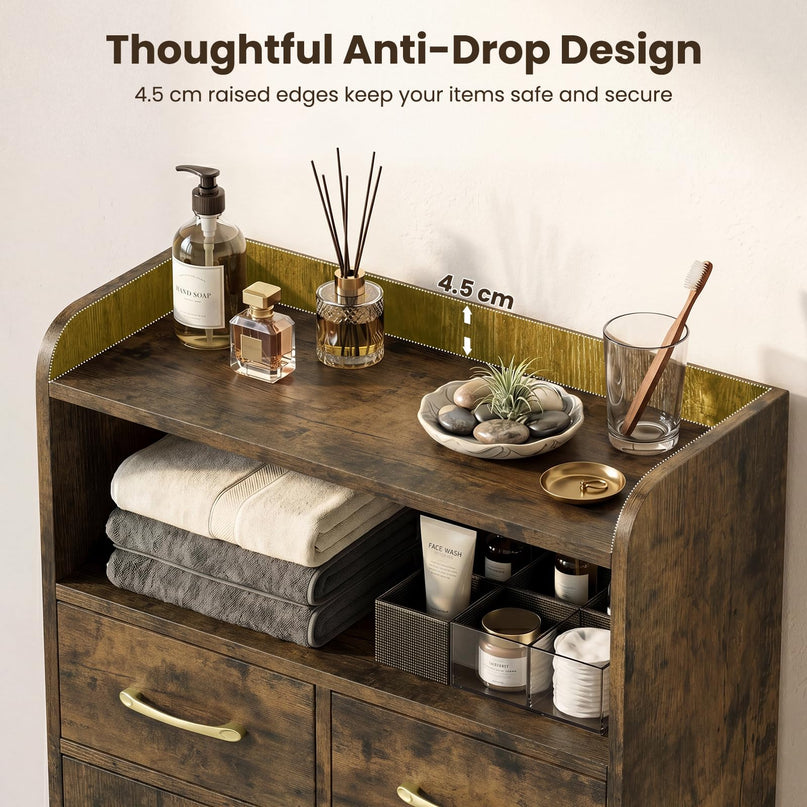 Giantex Bathroom Storage Cabinet | Freestanding Floor Cabinet with 2 Drawers and 2 Doors