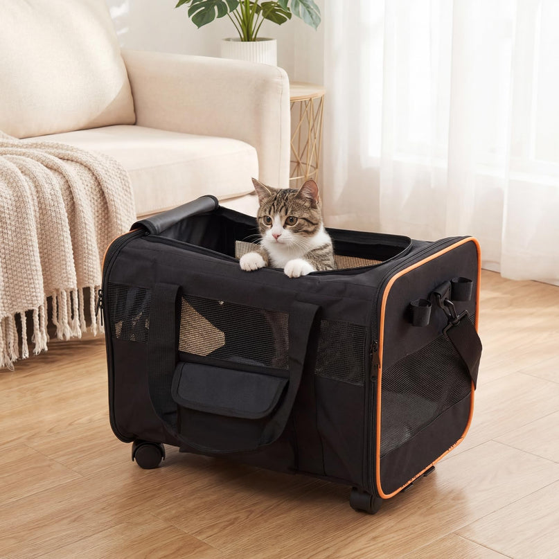 Giantex Rolling Pet Carrier with Wheels