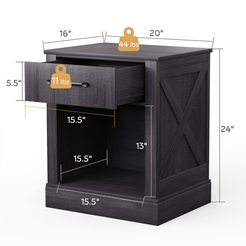 Wooden Sofa Side Table for Bedroom Office Study