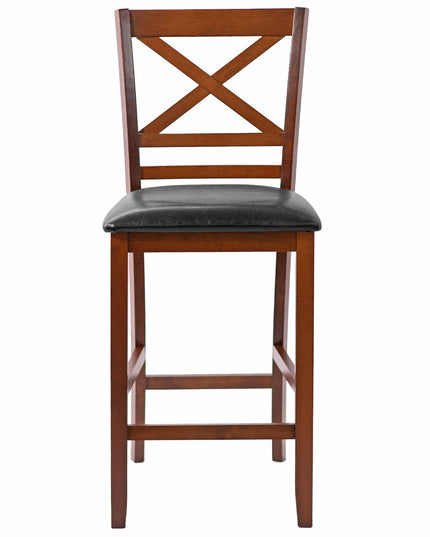 Giantex Modern 25” Counter Height Dining Pub Stools with X-Shaped Backrest, Soft Cushion & Durable PU Seat