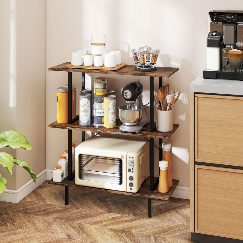 GIANTEX 3-Tier Bookshelf Industrial Bookcase with Open Shelves