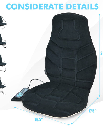 Giantex Memory Foam Massage Seat Cushion, Back Massager with 6 Vibration Massage Nodes & 2