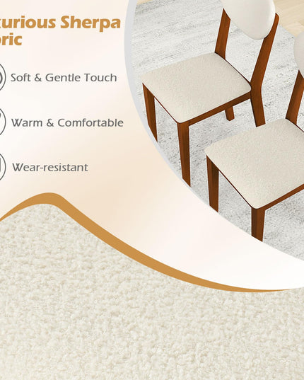 Giantex Sherpa Dining Chairs Set of 4