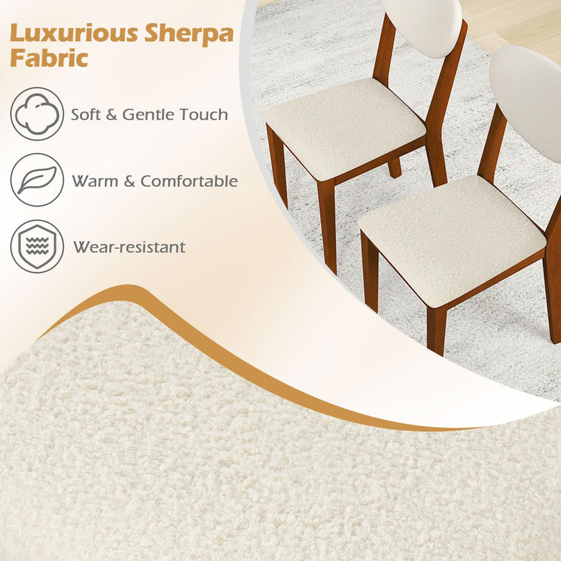 Giantex Sherpa Dining Chairs Set of 4