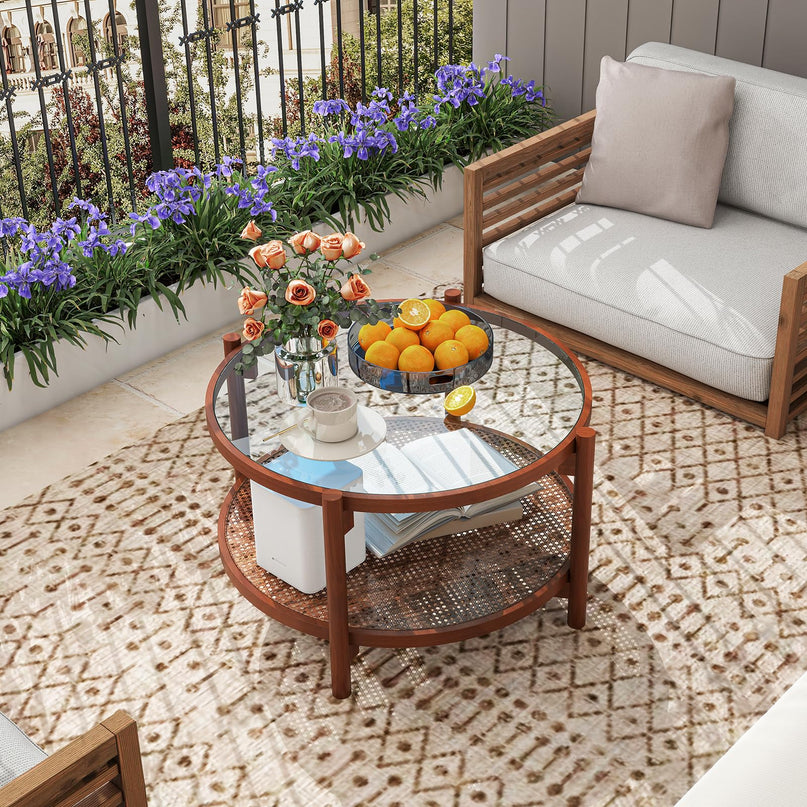 Giantex Rattan Coffee Table