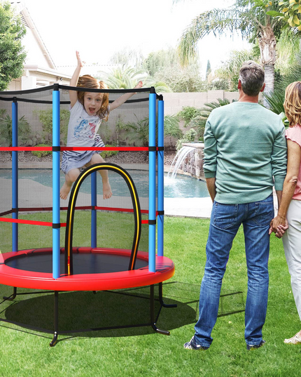 55" Kids Trampoline with Safety Enclosure Net - Giantex