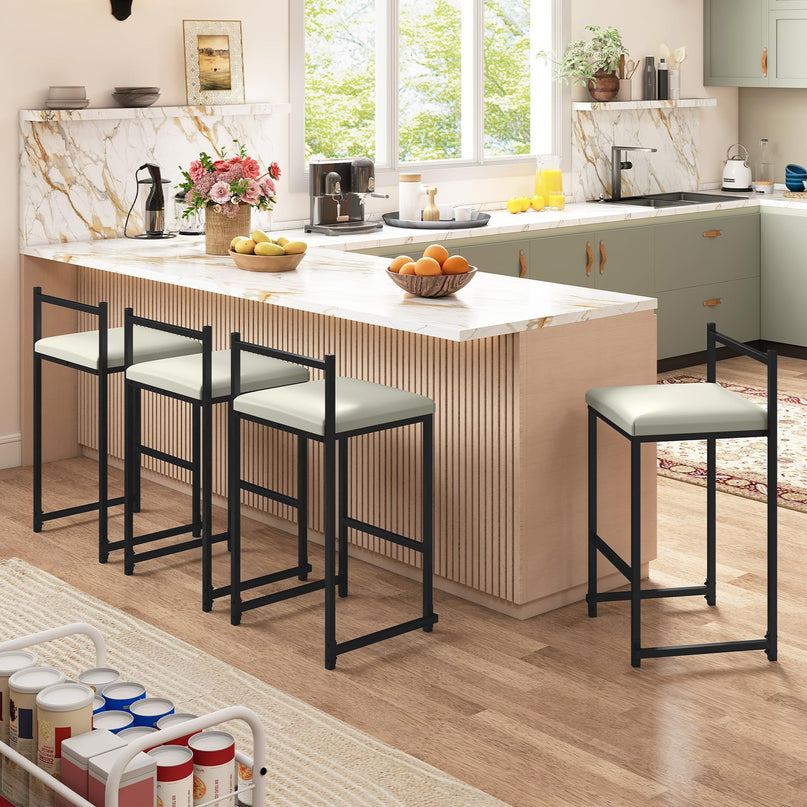 Giantex Modern Metal Bar Stools Set for Kitchen Island Bistro